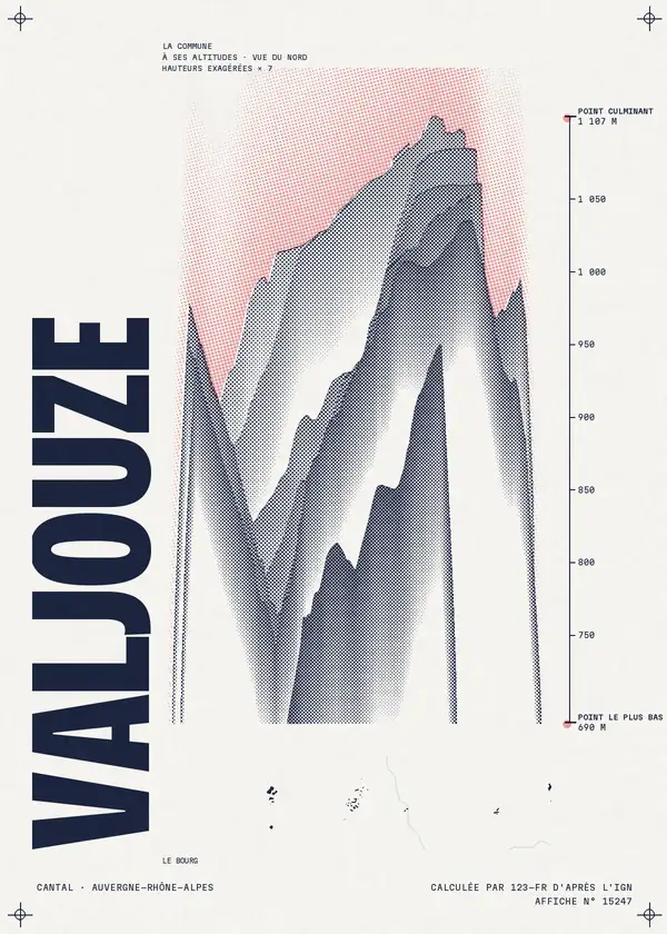 Affiche de Valjouze, calculée par 123-fr d'après l'IGN