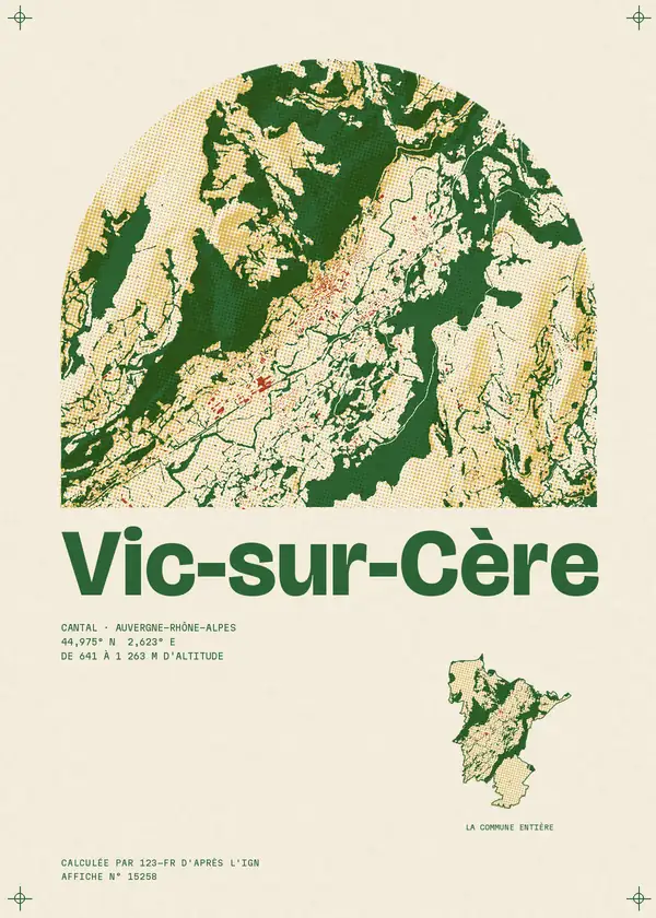 Affiche de Vic-sur-Cère, calculée par 123-fr d'après l'IGN