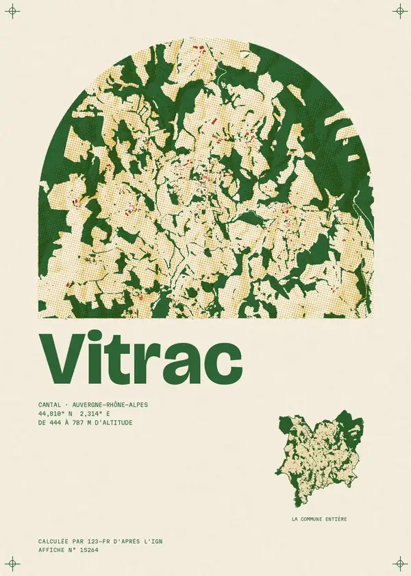 Affiche de Vitrac, calculée par 123-fr d'après l'IGN