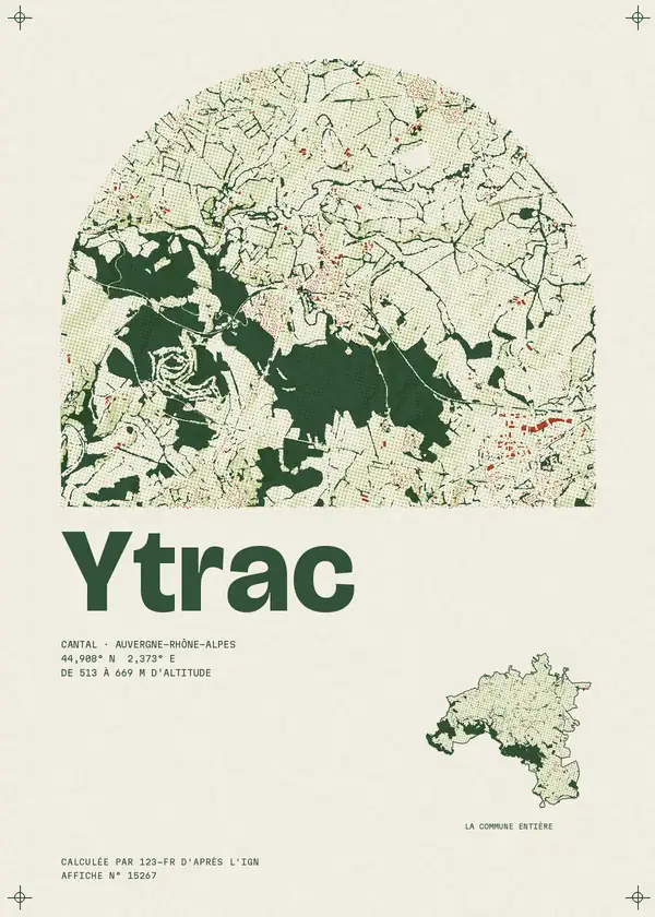 Affiche de Ytrac, calculée par 123-fr d'après l'IGN