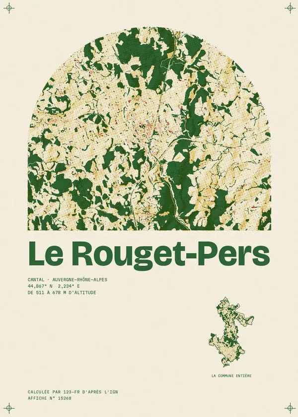 Affiche de Le Rouget-Pers, calculée par 123-fr d'après l'IGN
