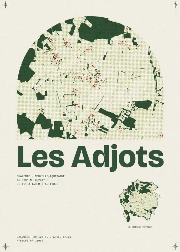 Affiche de Les Adjots, calculée par 123-fr d'après l'IGN
