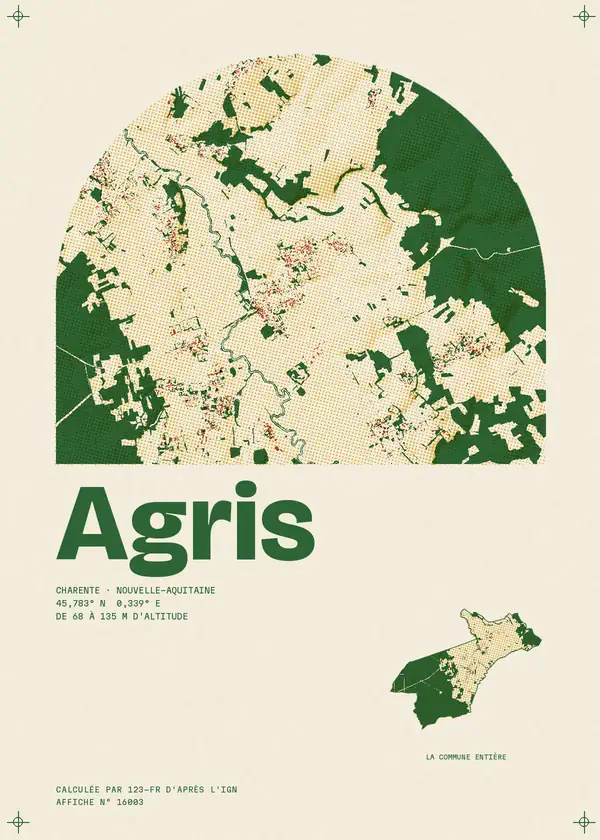 Affiche de Agris, calculée par 123-fr d'après l'IGN