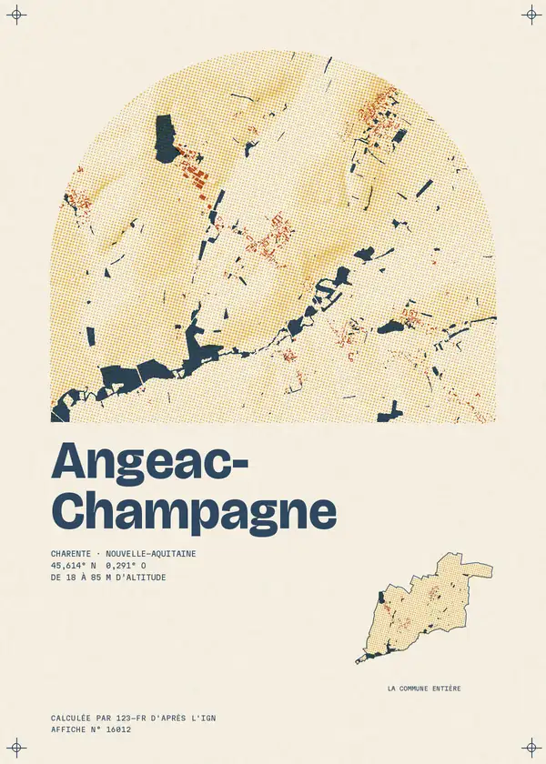 Affiche de Angeac-Champagne, calculée par 123-fr d'après l'IGN