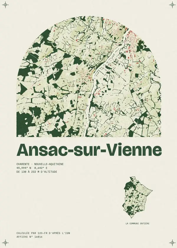 Affiche de Ansac-sur-Vienne, calculée par 123-fr d'après l'IGN
