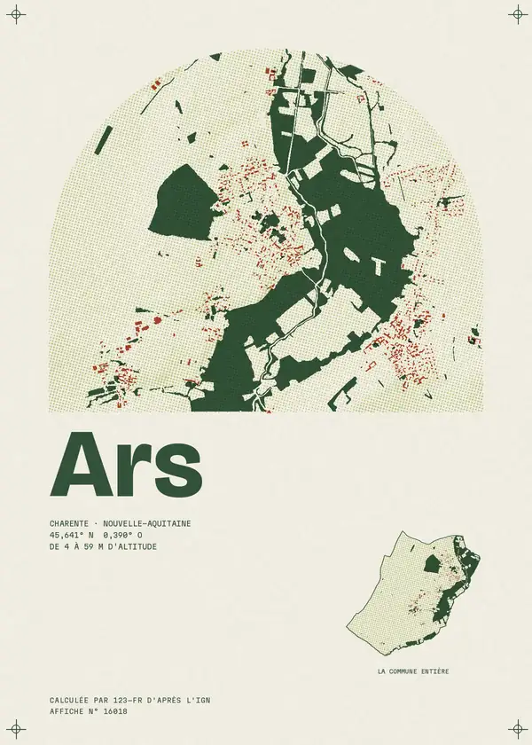 Affiche de Ars, calculée par 123-fr d'après l'IGN