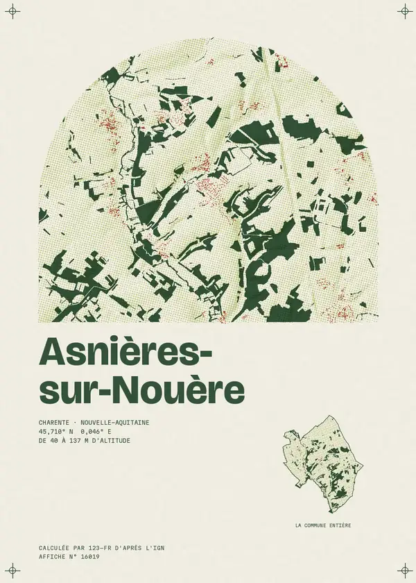 Affiche de Asnières-sur-Nouère, calculée par 123-fr d'après l'IGN
