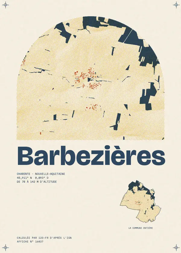 Affiche de Barbezières, calculée par 123-fr d'après l'IGN