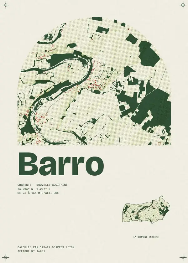 Affiche de Barro, calculée par 123-fr d'après l'IGN