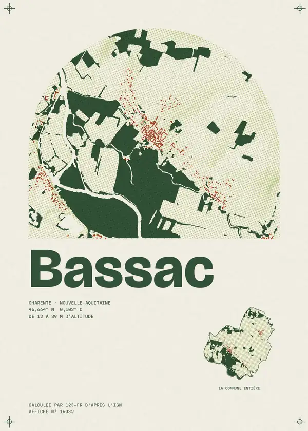 Affiche de Bassac, calculée par 123-fr d'après l'IGN