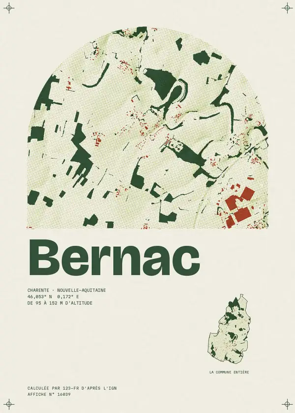 Affiche de Bernac, calculée par 123-fr d'après l'IGN