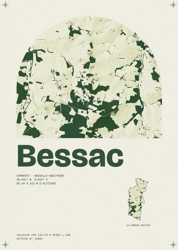 Affiche de Bessac, calculée par 123-fr d'après l'IGN