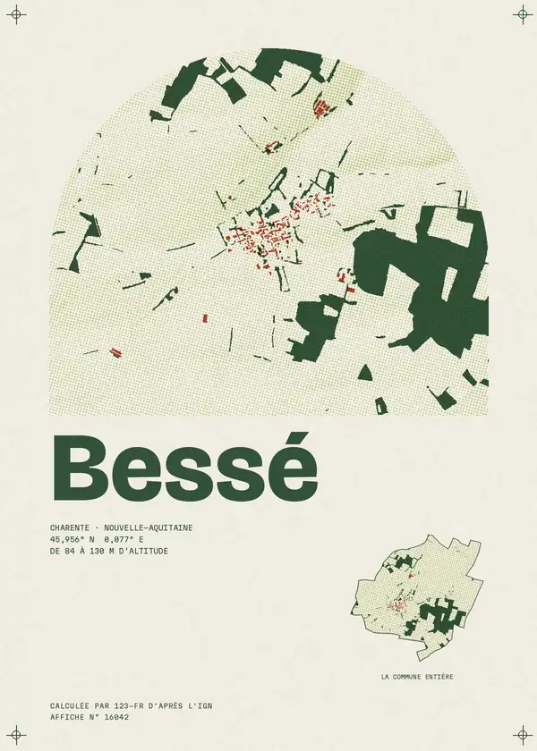 Affiche de Bessé, calculée par 123-fr d'après l'IGN