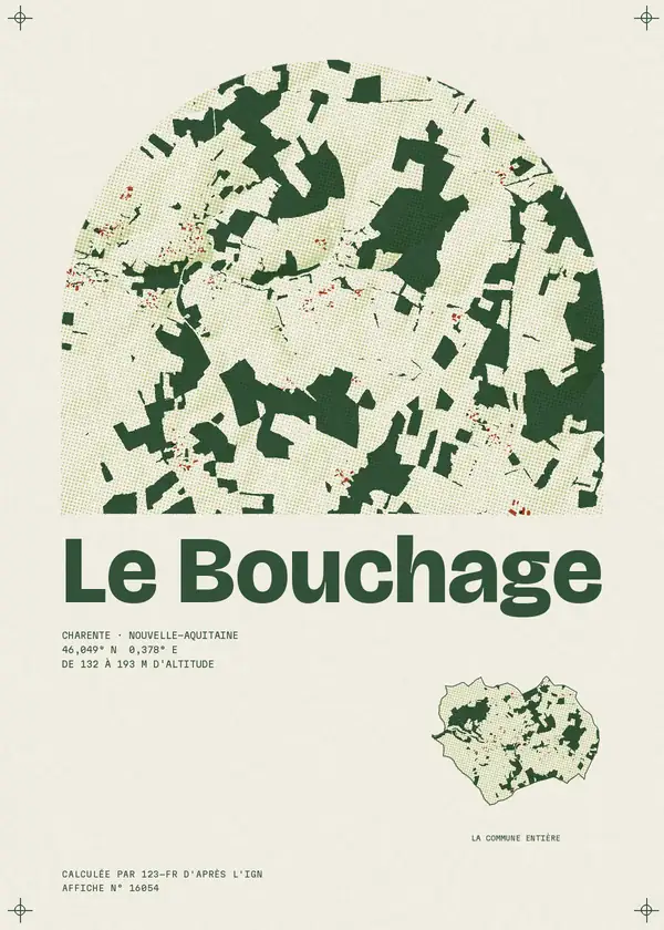 Affiche de Le Bouchage, calculée par 123-fr d'après l'IGN