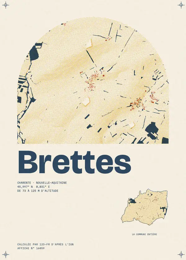 Affiche de Brettes, calculée par 123-fr d'après l'IGN