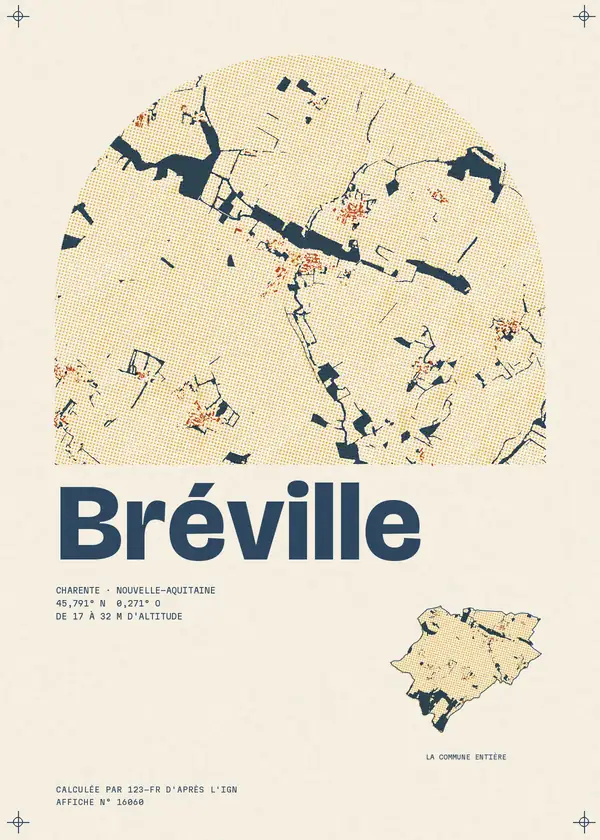 Affiche de Bréville, calculée par 123-fr d'après l'IGN