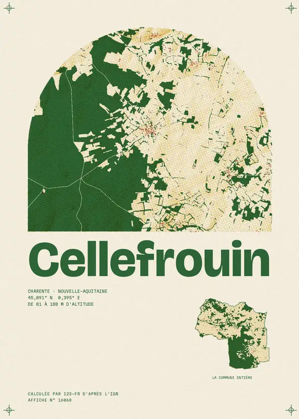 Affiche de Cellefrouin, calculée par 123-fr d'après l'IGN