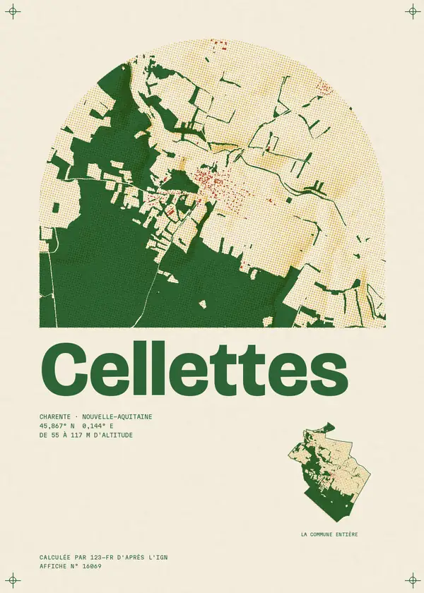 Affiche de Cellettes, calculée par 123-fr d'après l'IGN