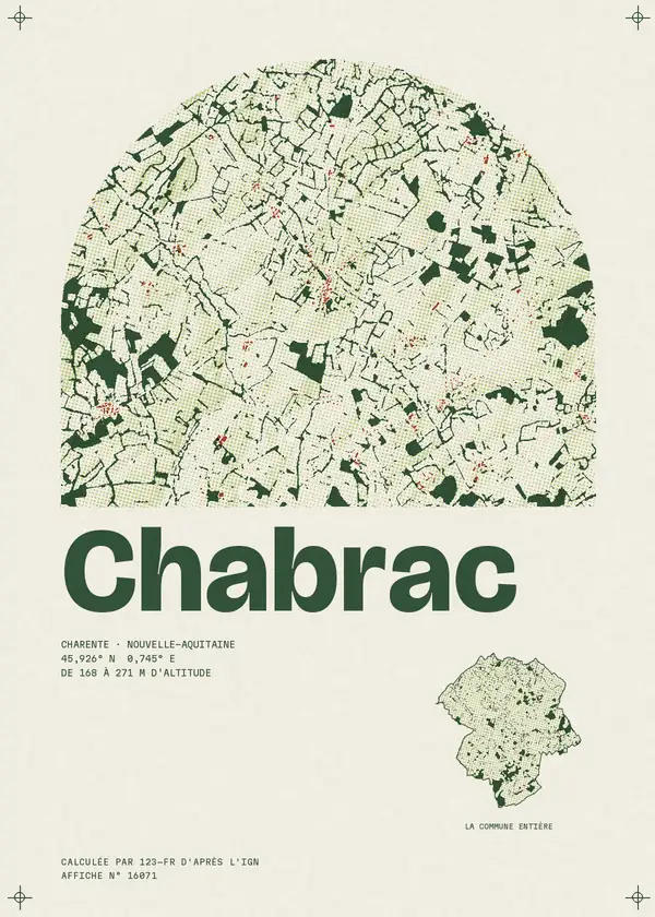 Affiche de Chabrac, calculée par 123-fr d'après l'IGN
