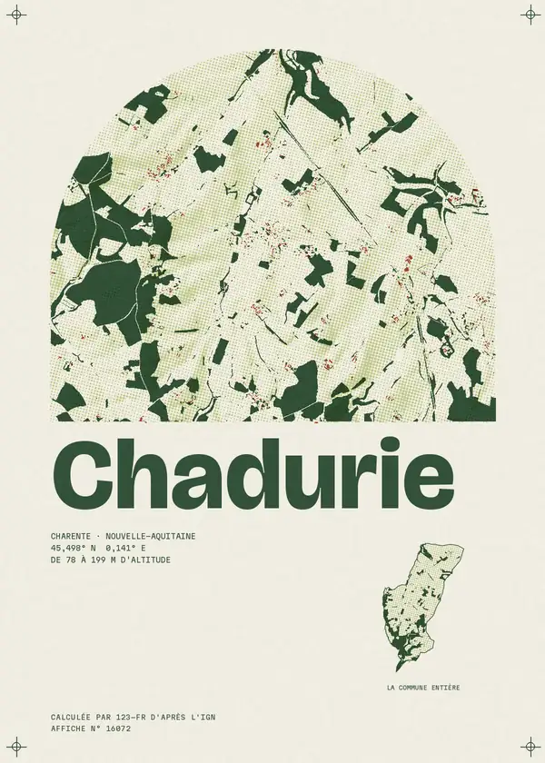 Affiche de Chadurie, calculée par 123-fr d'après l'IGN