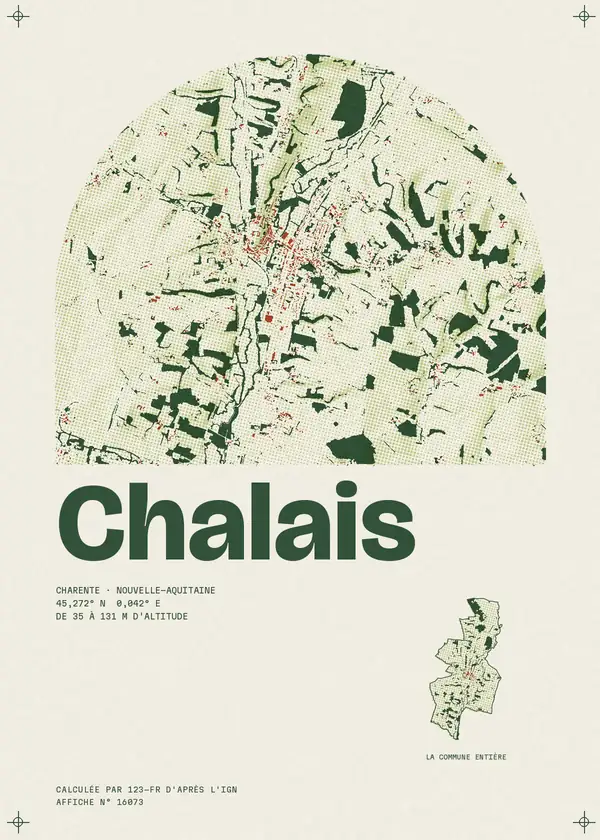 Affiche de Chalais, calculée par 123-fr d'après l'IGN