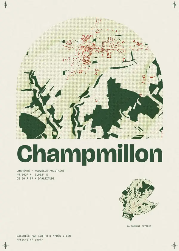 Affiche de Champmillon, calculée par 123-fr d'après l'IGN
