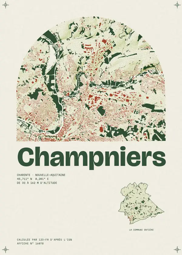 Affiche de Champniers, calculée par 123-fr d'après l'IGN