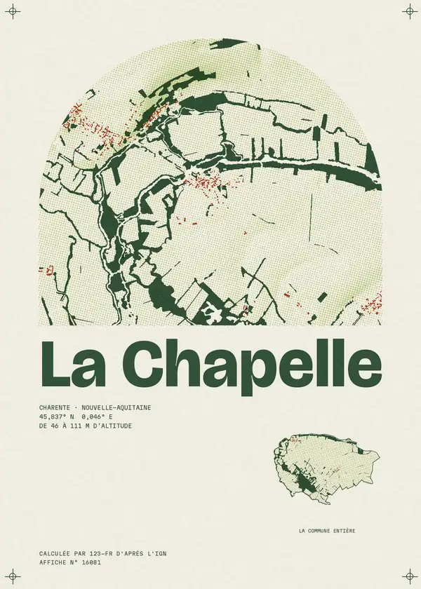 Affiche de La Chapelle, calculée par 123-fr d'après l'IGN