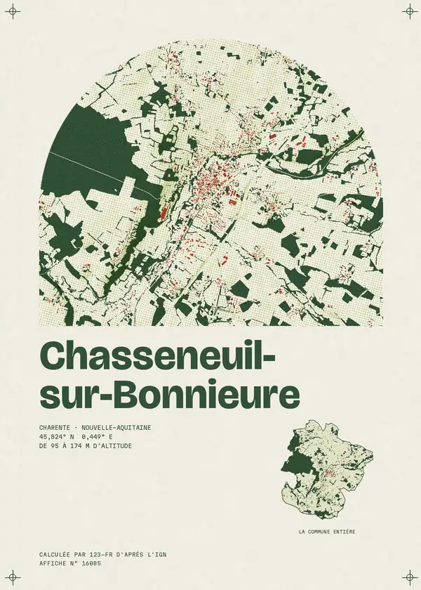 Affiche de Chasseneuil-sur-Bonnieure, calculée par 123-fr d'après l'IGN