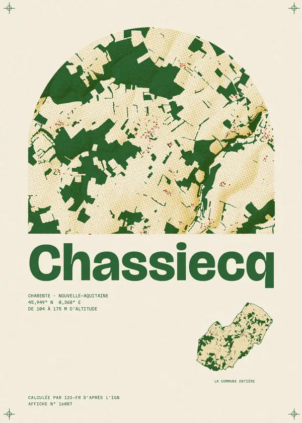 Affiche de Chassiecq, calculée par 123-fr d'après l'IGN