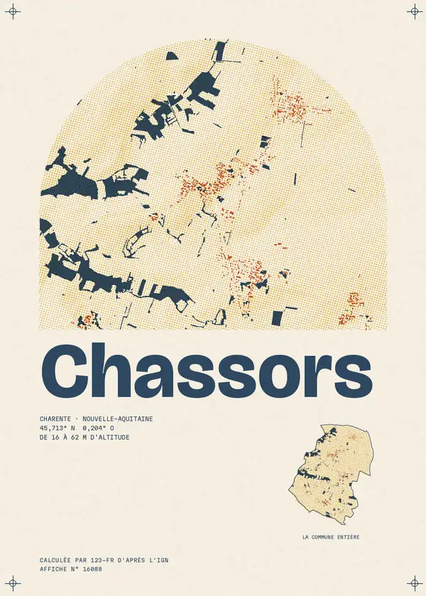 Affiche de Chassors, calculée par 123-fr d'après l'IGN