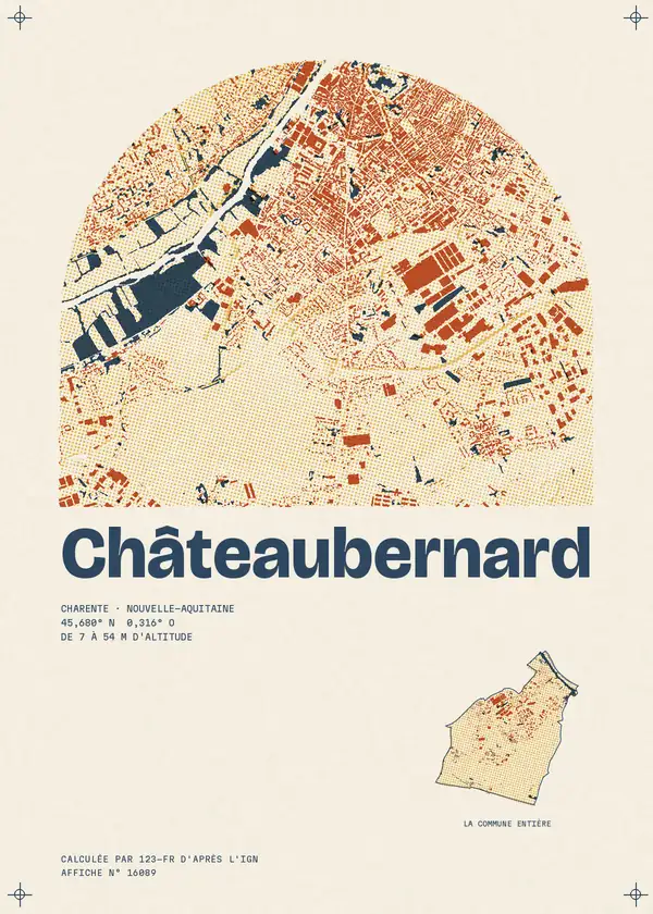 Affiche de Châteaubernard, calculée par 123-fr d'après l'IGN