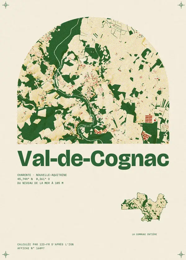 Affiche de Val-de-Cognac, calculée par 123-fr d'après l'IGN