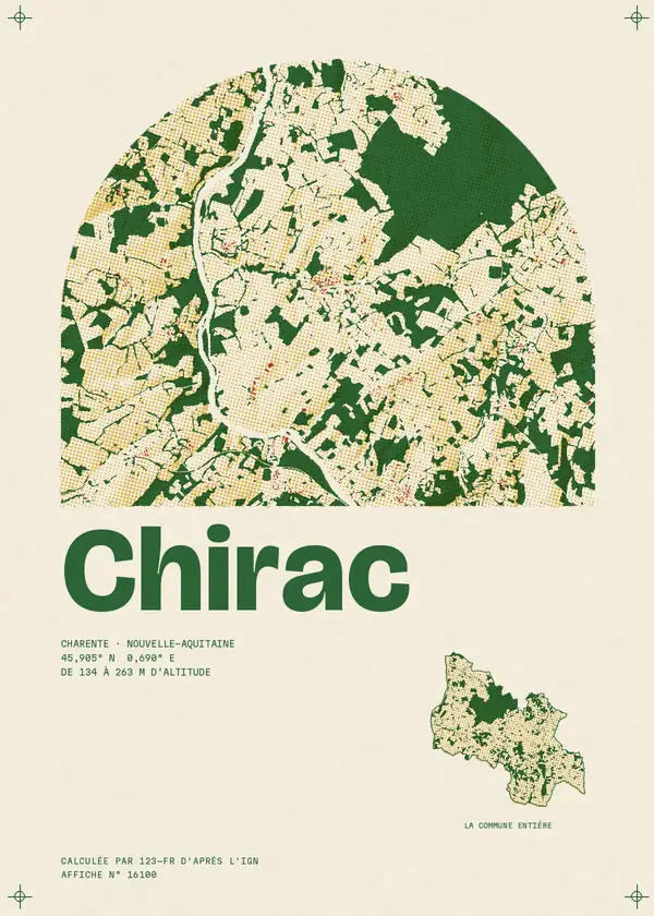 Affiche de Chirac, calculée par 123-fr d'après l'IGN