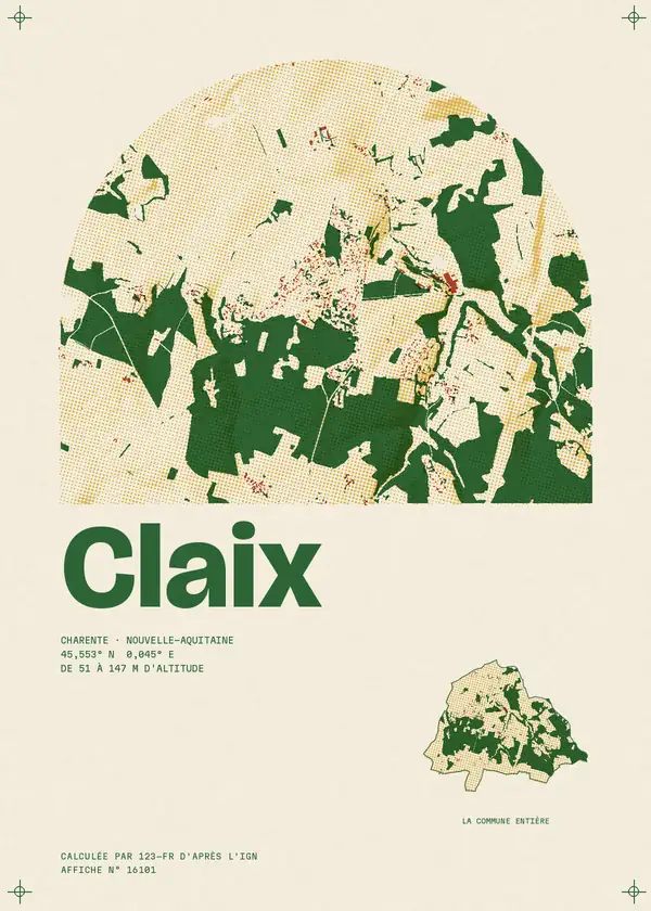 Affiche de Claix, calculée par 123-fr d'après l'IGN