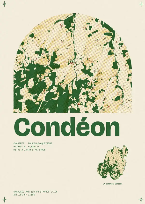 Affiche de Condéon, calculée par 123-fr d'après l'IGN