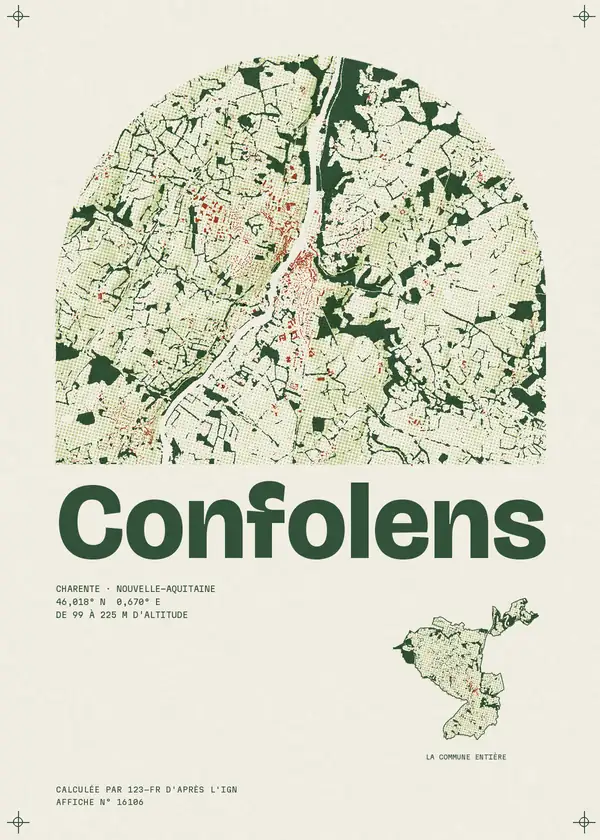 Affiche de Confolens, calculée par 123-fr d'après l'IGN