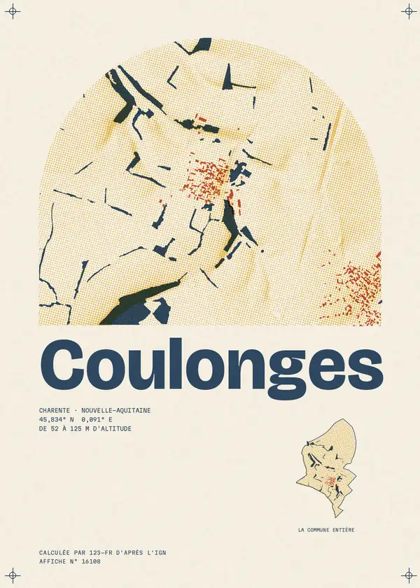 Affiche de Coulonges, calculée par 123-fr d'après l'IGN