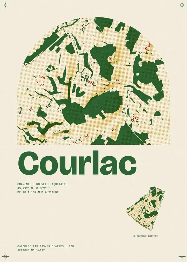 Affiche de Courlac, calculée par 123-fr d'après l'IGN