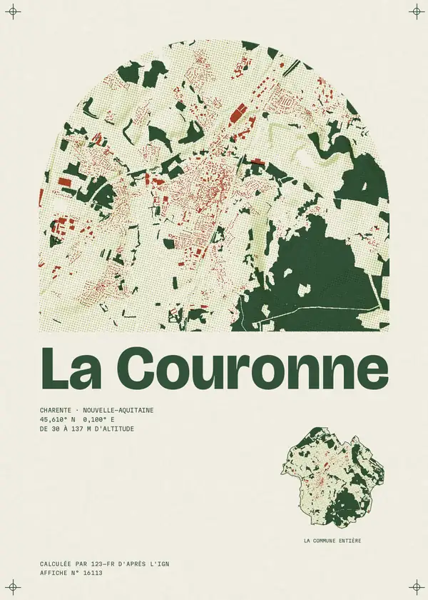Affiche de La Couronne, calculée par 123-fr d'après l'IGN