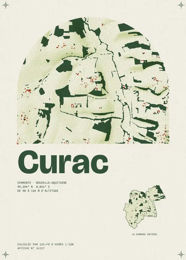 Affiche de Curac, calculée par 123-fr d'après l'IGN