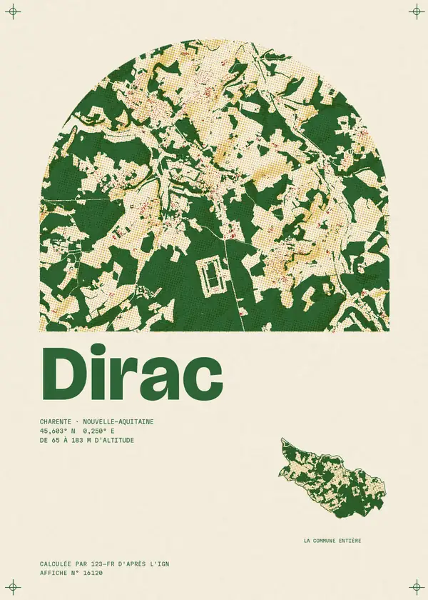 Affiche de Dirac, calculée par 123-fr d'après l'IGN