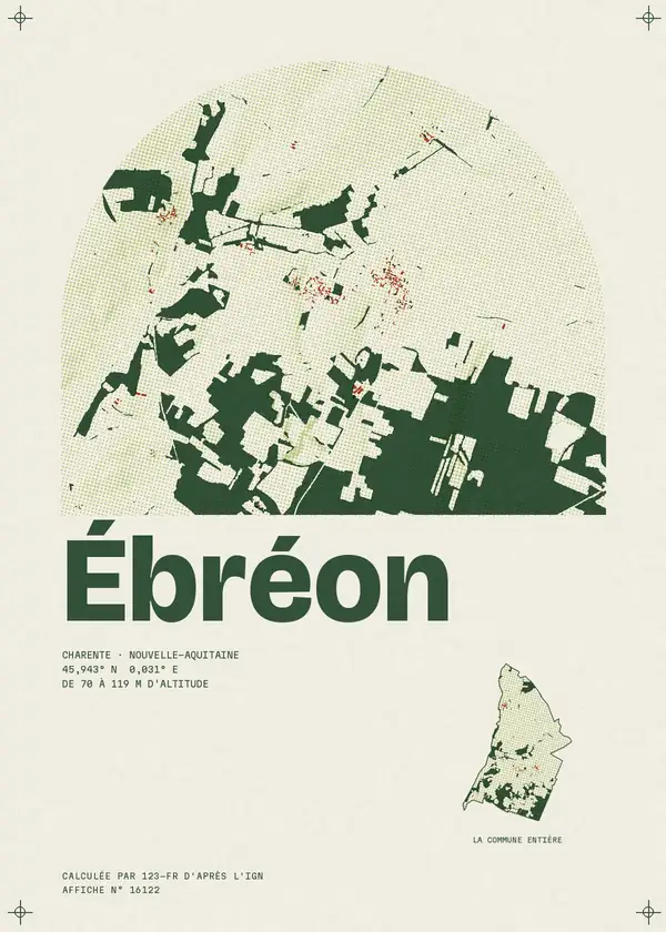 Affiche de Ébréon, calculée par 123-fr d'après l'IGN