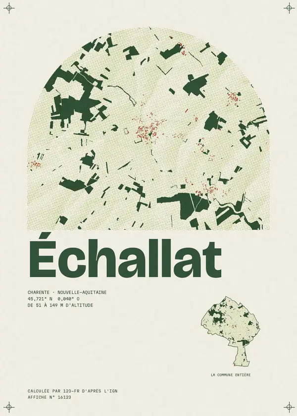 Affiche de Échallat, calculée par 123-fr d'après l'IGN