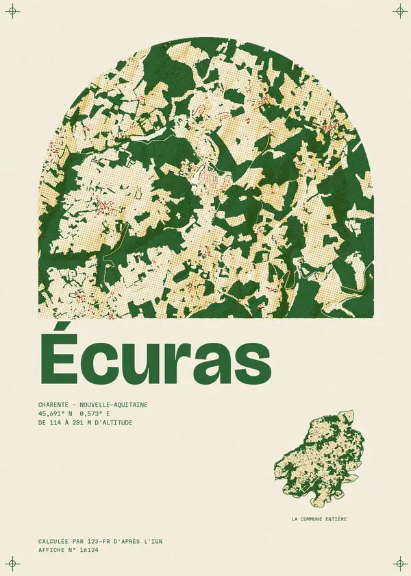 Affiche de Écuras, calculée par 123-fr d'après l'IGN