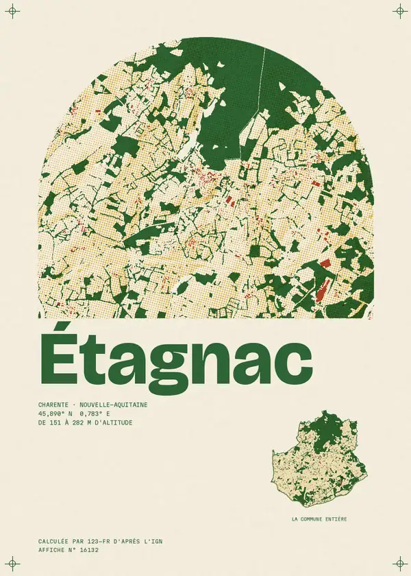 Affiche de Étagnac, calculée par 123-fr d'après l'IGN