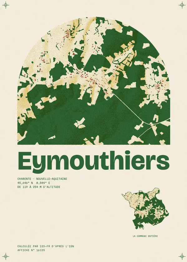 Affiche de Eymouthiers, calculée par 123-fr d'après l'IGN
