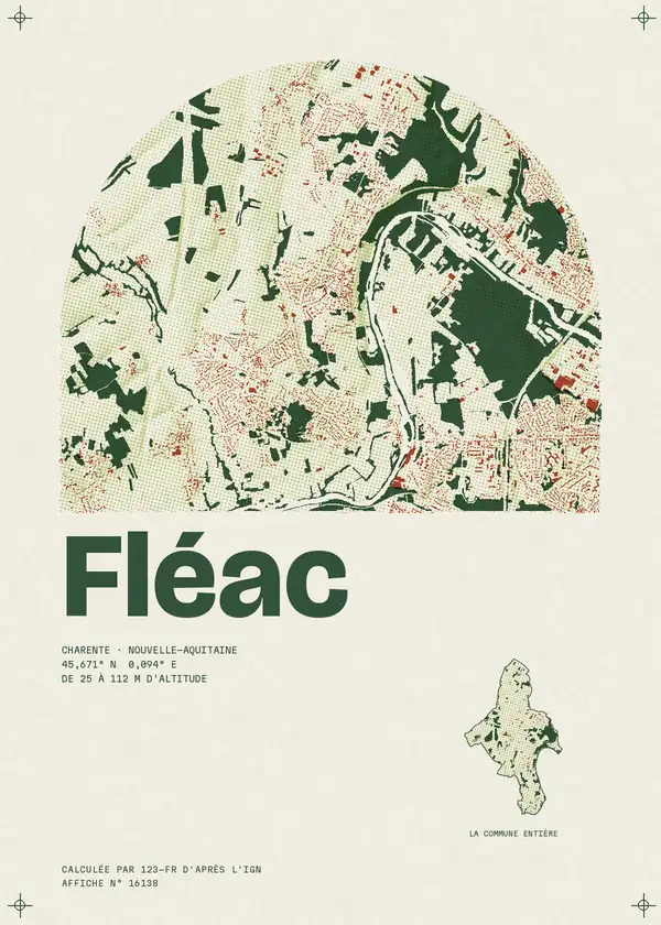 Affiche de Fléac, calculée par 123-fr d'après l'IGN