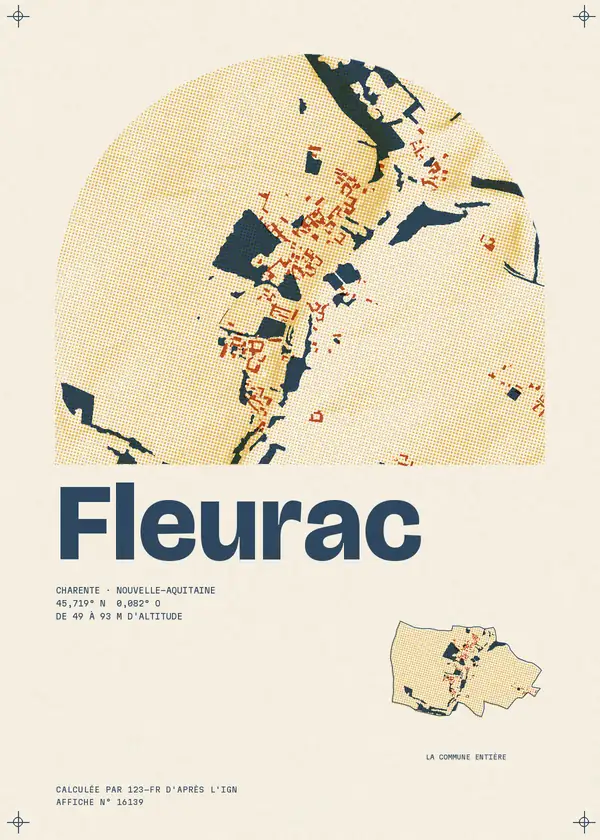 Affiche de Fleurac, calculée par 123-fr d'après l'IGN
