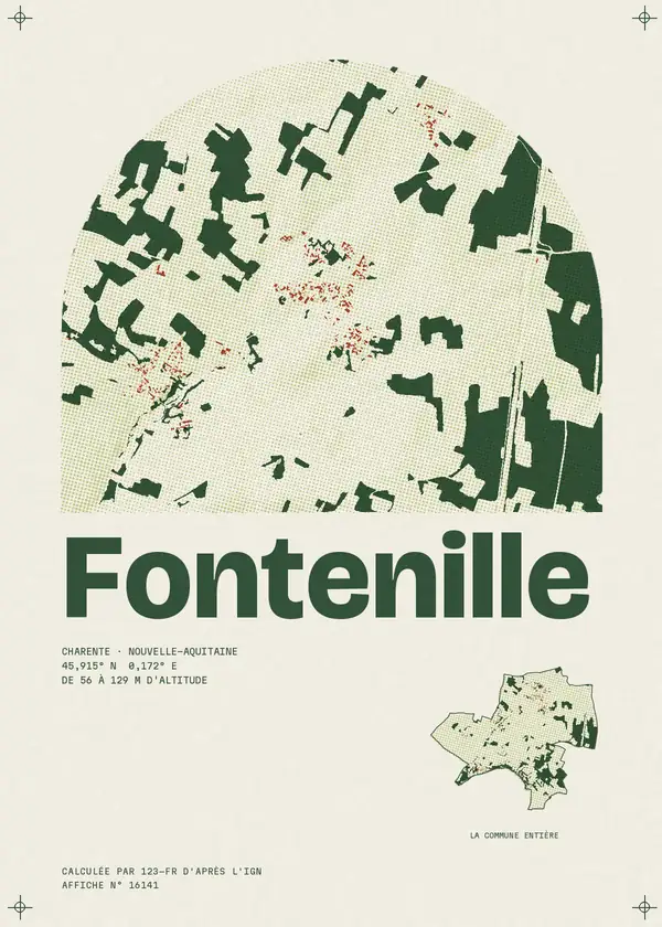 Affiche de Fontenille, calculée par 123-fr d'après l'IGN